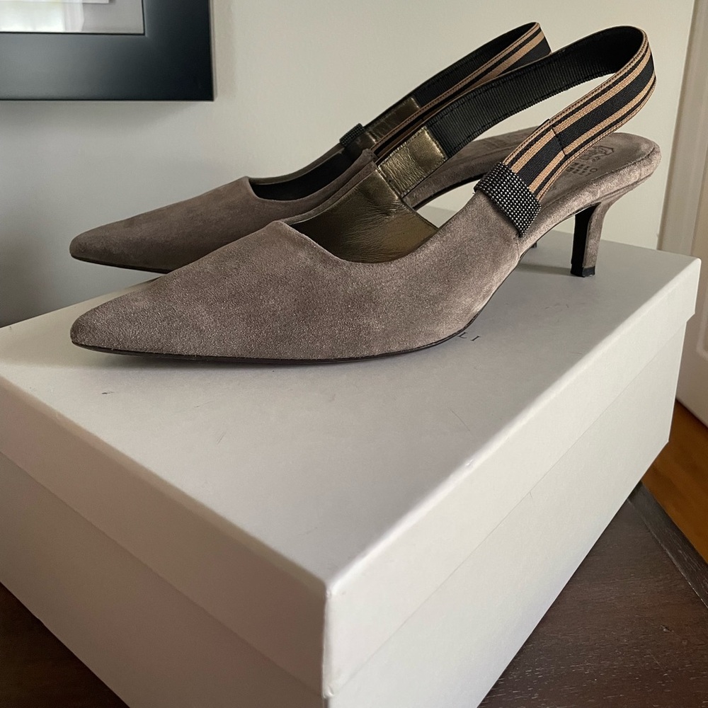 Brunello Cucinelli  suede  heels